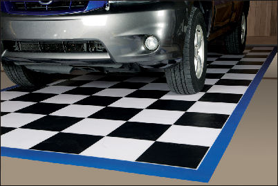 Concrete Garage Floor with Interlocking Floor Tiles