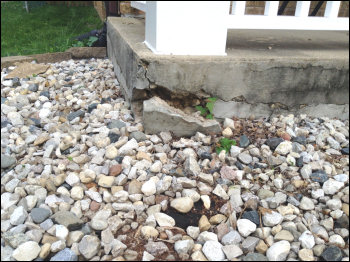 Concrete Slab Porch Area Showing Deterioration, Photo 2