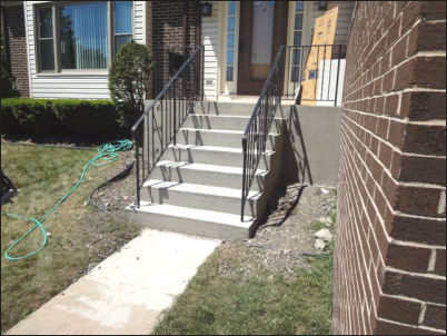 New Concrete Steps Replace Old Steps; Distance View