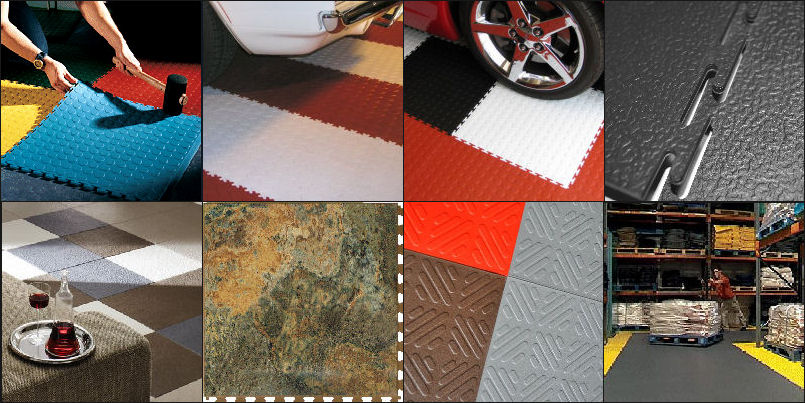 Interlocking Floor Tiles for Resurfacing Concrete Garage Floors and Other Industrial Applications