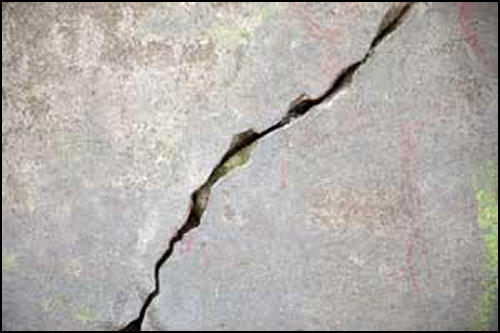 Example of a Wide Concrete Crack
